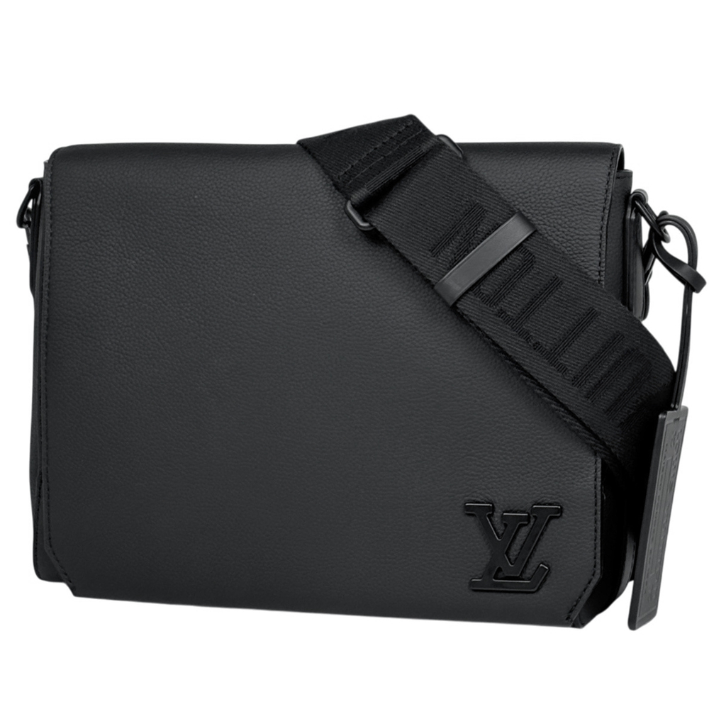 Louis Vuitton Takeoff Messenger Shoulder Bag LV Aerogram Leather Noir (Black)...